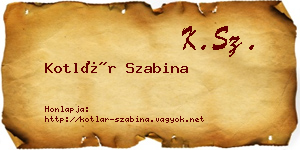 Kotlár Szabina névjegykártya
