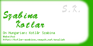 szabina kotlar business card