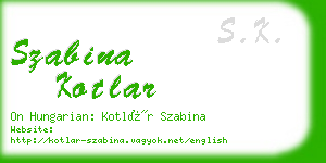 szabina kotlar business card